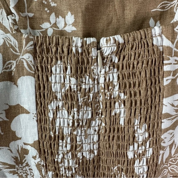 NWOT REFORMATION Frankie Floral Midi Linen Dress in Dune SZ US 2 - Picture 6 of 9